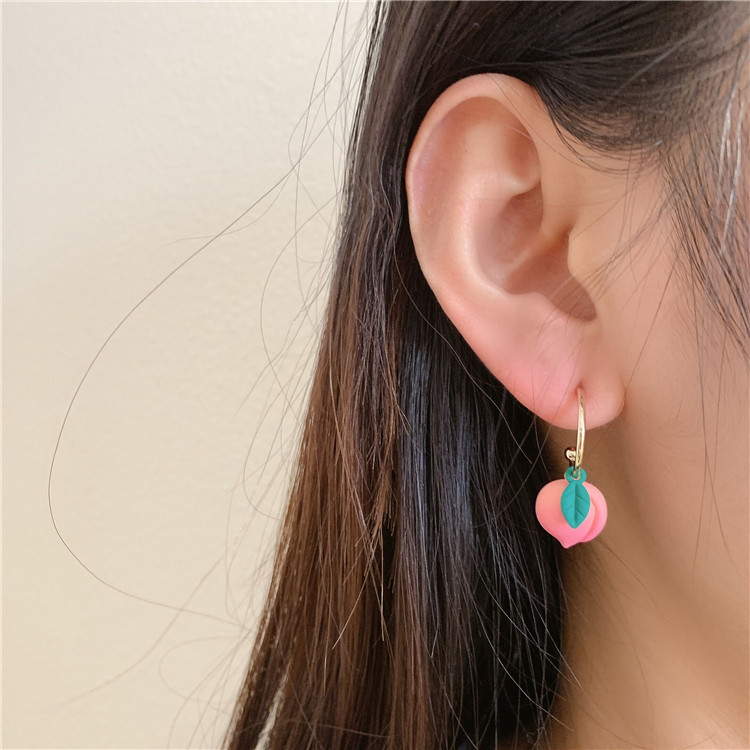 Fashion Pink Peach Alloy Earrings display picture 2