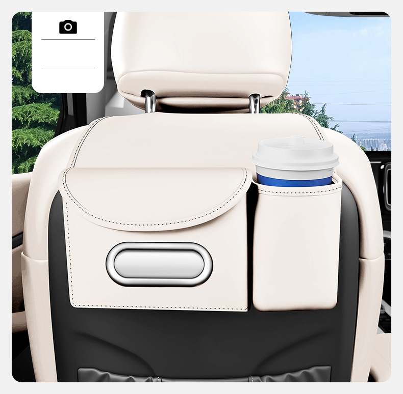 Car tissue box, seat back tissue holder, water cup holder, hanging car tissue cover, multifunctional storage