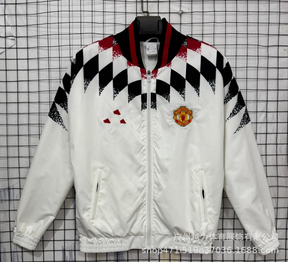 Chaqueta Bordada retro de manga larga y gruesa Manchester United Barcelona Inglaterra Brasil Real Madrid Liverpool image 85