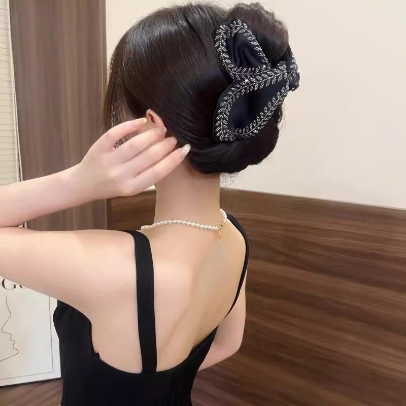 小众设计感叶片麦穗鲨鱼夹高端闪钻气质后脑勺抓夹大号发量多发饰|undefined