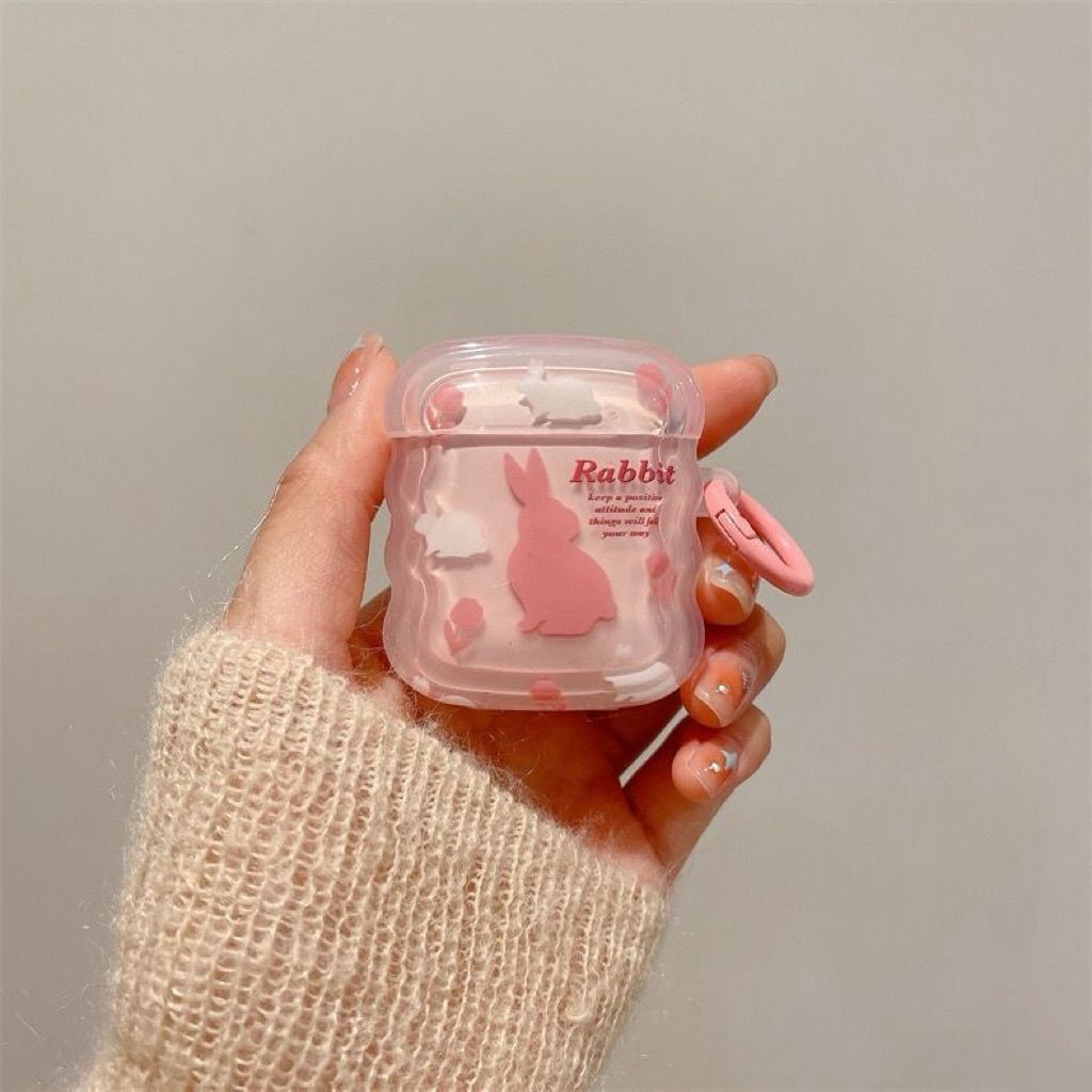 Conejo rosa de espalda para Airpods Pro3 Bluetooth 1 / 2 generación Apple auriculares AirPods4 auriculares