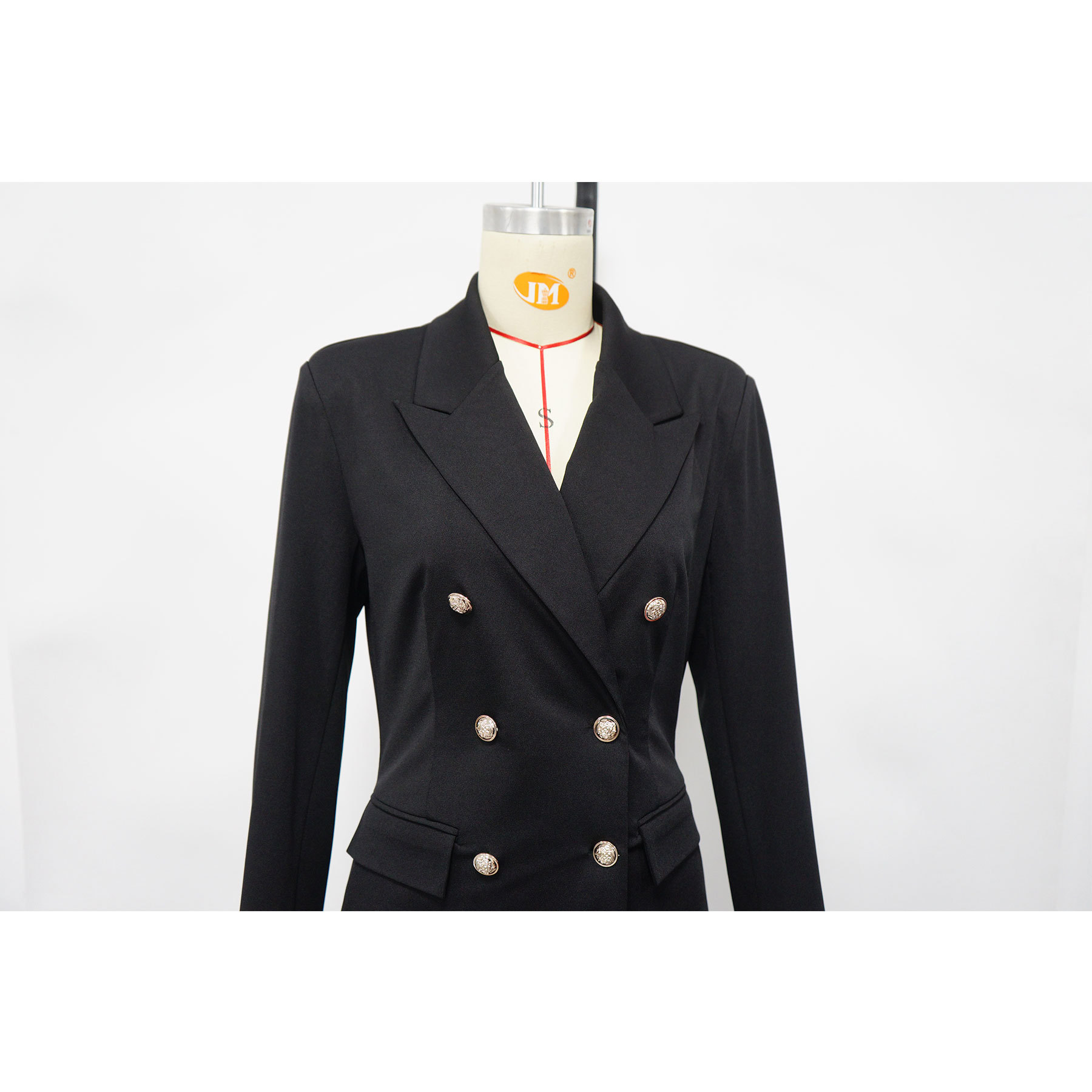Women's Solid Color Button Suit Trousers Set With Lapel Professional_ecoleips.com