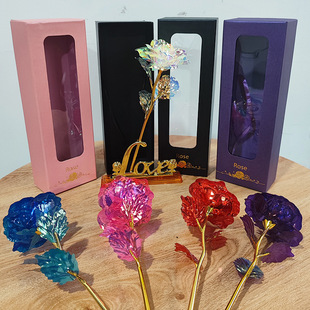 Heaven and Earth Cover Window Opening Color Gold Rose Valentine's Day Mother's Day Girlfriend Birthday Luminous Rose Manufacturer Wholesale