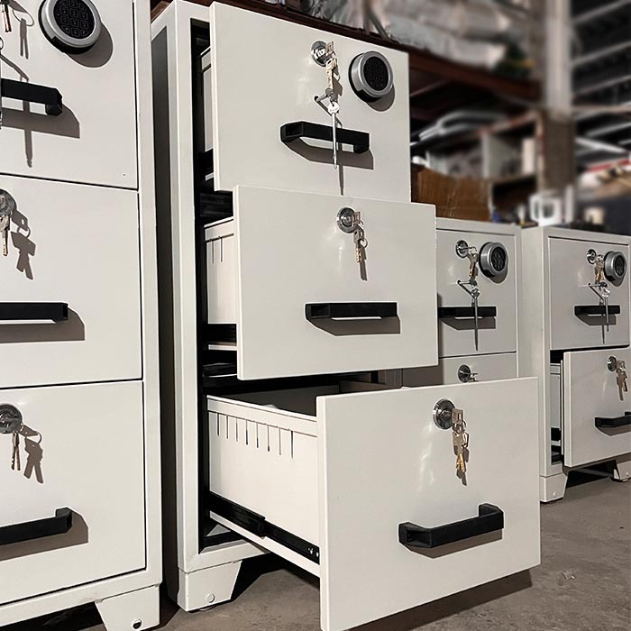 厂家保险柜 3 drawers fireproof cabinet 防火三抽卡箱文件柜