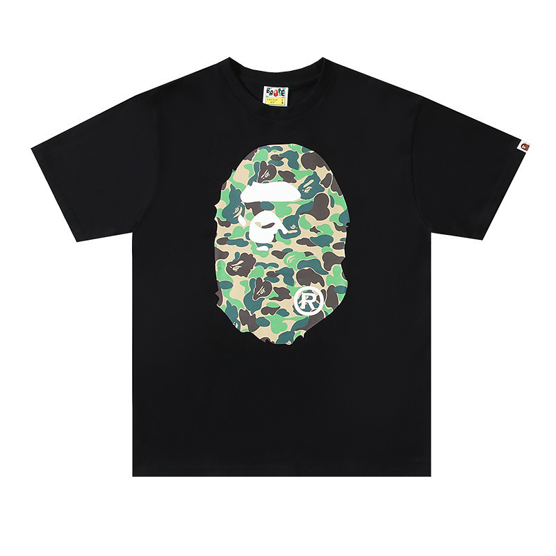 クロスボーダー トレンド ブランド メンズ レディース カップル Tシャツ メンズ 漫画 レター ラウンドネック 半袖|undefined