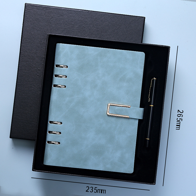 Caja de regalo de cuaderno de folga personalizada logoa5 cuaderno de folga desmontable b5 cuaderno de notas de negocios