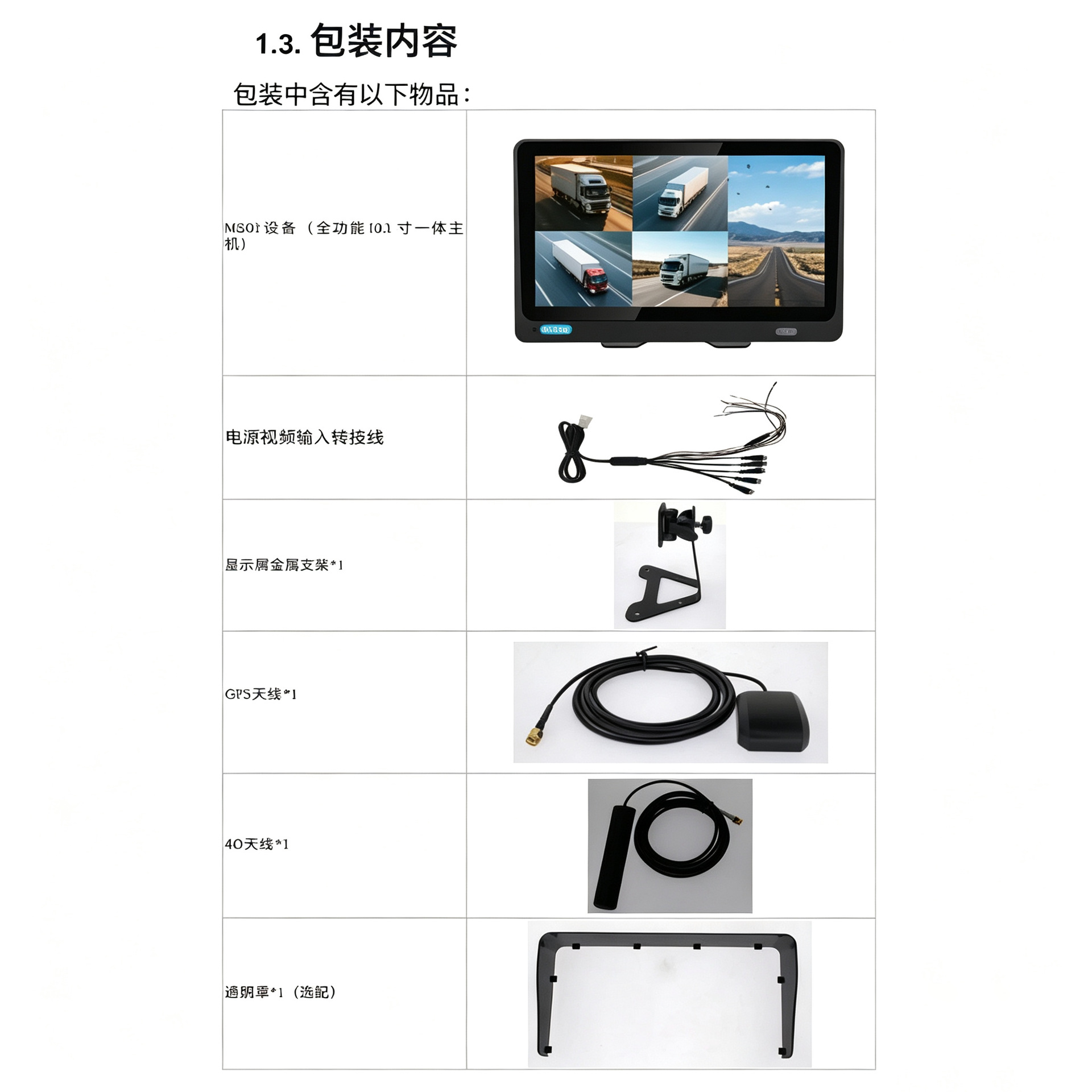 10inch Five-Way Display All-In-One Truck Blind Spot Monitoring Camera Driving Recorder Reversing Image