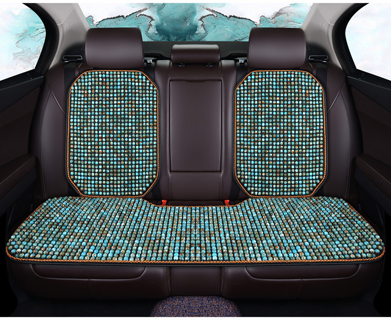 New Summer Glass Bead Single Seat Car Seat Cushion Universal Seat Cushion Square Cushion Double Seat Dropshipping Wholesale Export