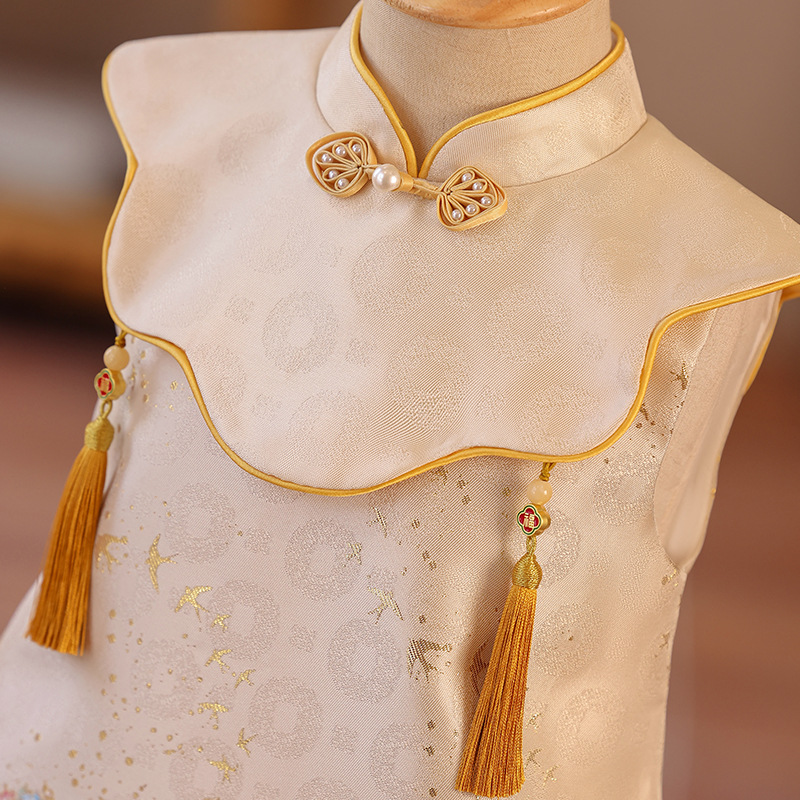 Children's summer bodysuit girl's, thin dress, Chinese style, special occasion clothing 3