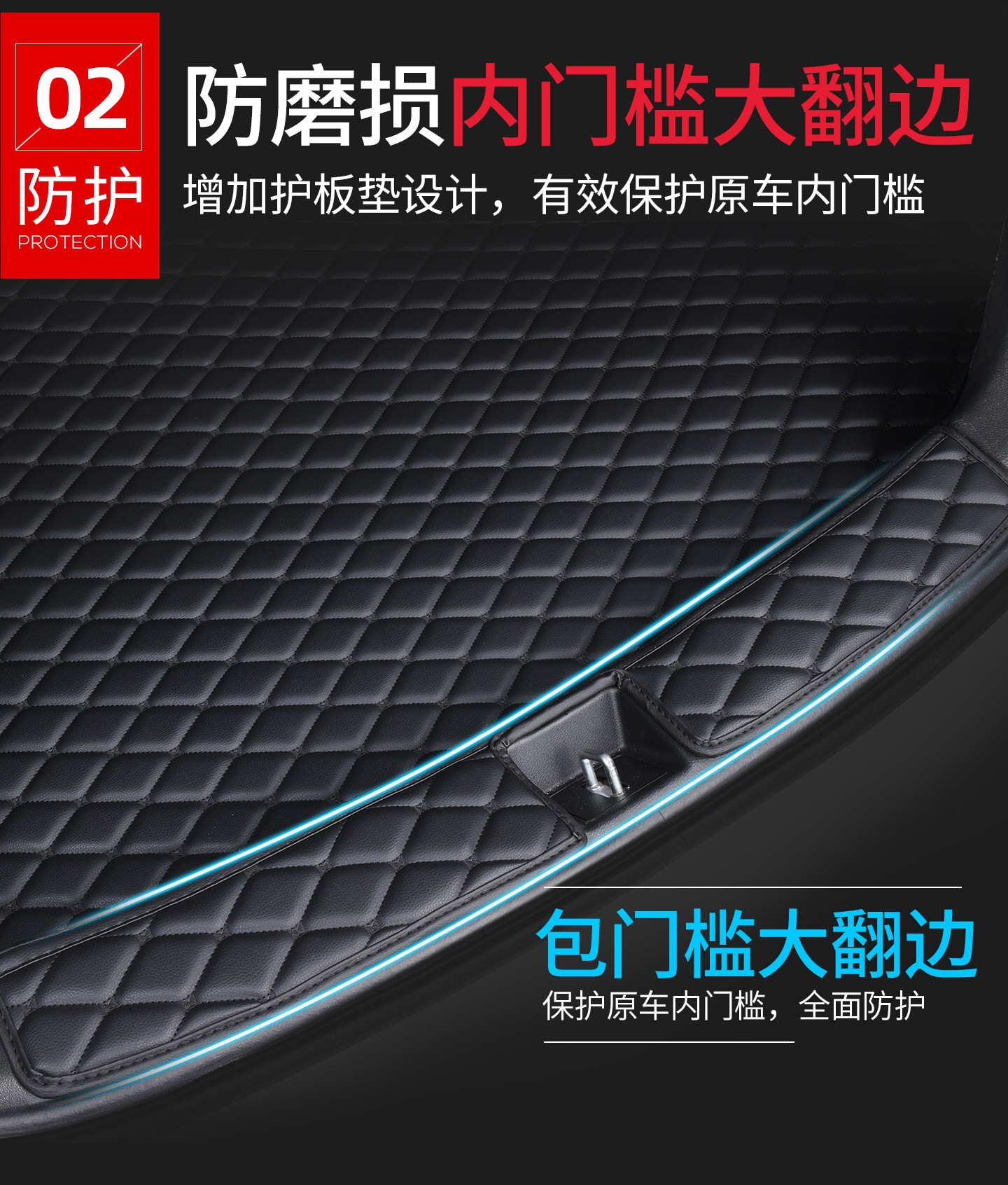 Volkswagen Tiguan trunk mat, specialized car interior accessory, Tiguan L modification product, waterproof full-coverage trunk mat