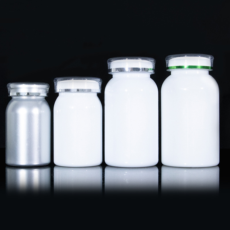 皇冠瓶 分装瓶 白色圆肩瓶固体塑料包装瓶双层盖塑料瓶