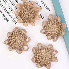 Factory Direct Sales DIY European and American Handmade Linen Flower Christmas Gift Packaging Wedding Celebration Festival Party Shoe Flower Hat Flower