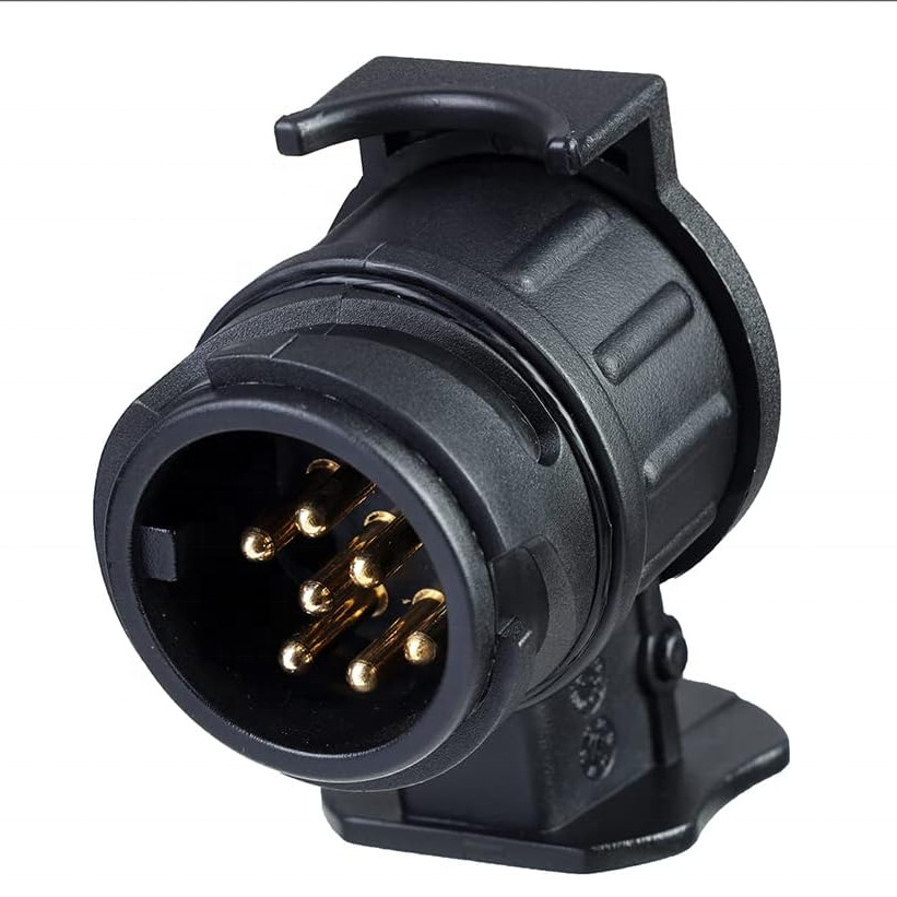7杆拖车插座至13针圆形拖车插头12v 13针至7针欧洲拖车适配器
