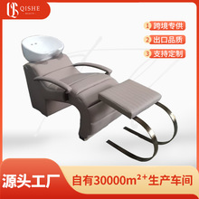 shampoobed高端理发店专用半躺美发冲水床陶瓷盆坐式理发廊洗头床