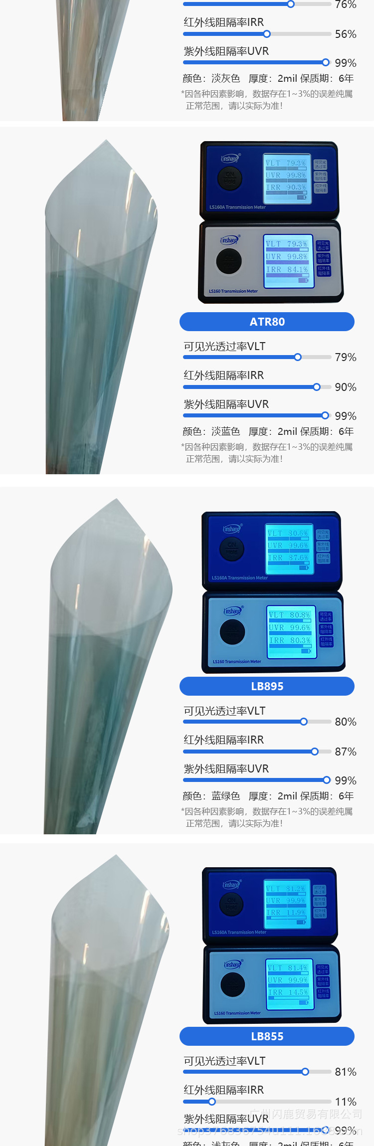 Suitable for 3m Anti-Color 1:1 Ray-Ban Dragon Film V-Kon Car Film Side Shield Front Shield Nano Ceramic Titanium Nitride Magnetic Control Film