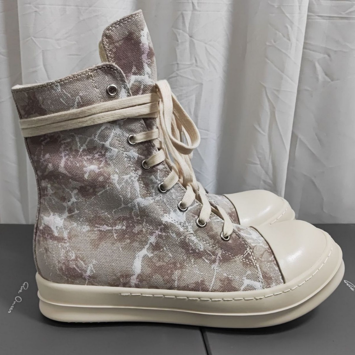 Men's High-Top Casual Shoes European and American High Street Washed Denim Breathable Summer Thick-Soled Heightening Canvas Shoes Men's Sneakers