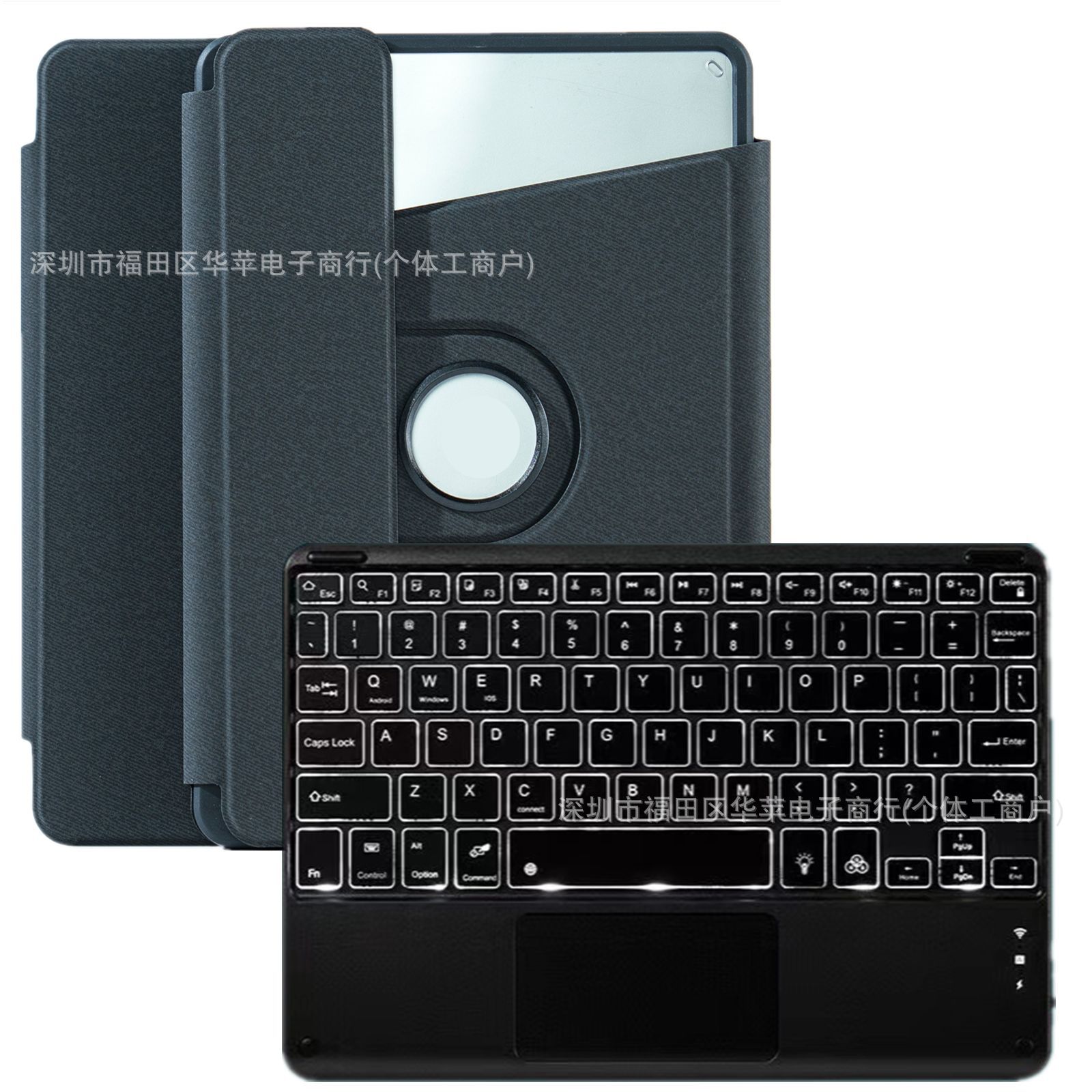 Adecuado para Xiaomi 6Pro RGB retroiluminación Bluetooth teclado funda de cuero Redmi SE11 acrílico giratorio 11.5 teclado funda