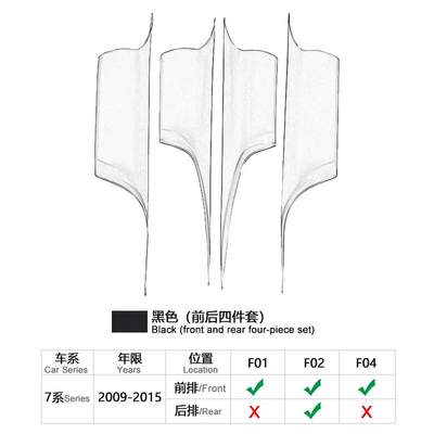 Armrest, handle, handle Series Inner Handle F01F02 Inner - black-set-of-four
