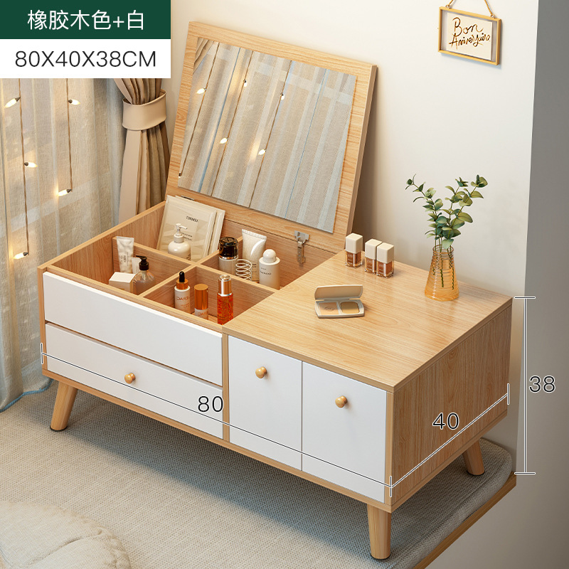 Tocador escritorio pequeño apartamento ins estilo dormitorio casa simple ventana de la Bahía tocador integrado gabinete mesa de maquillaje