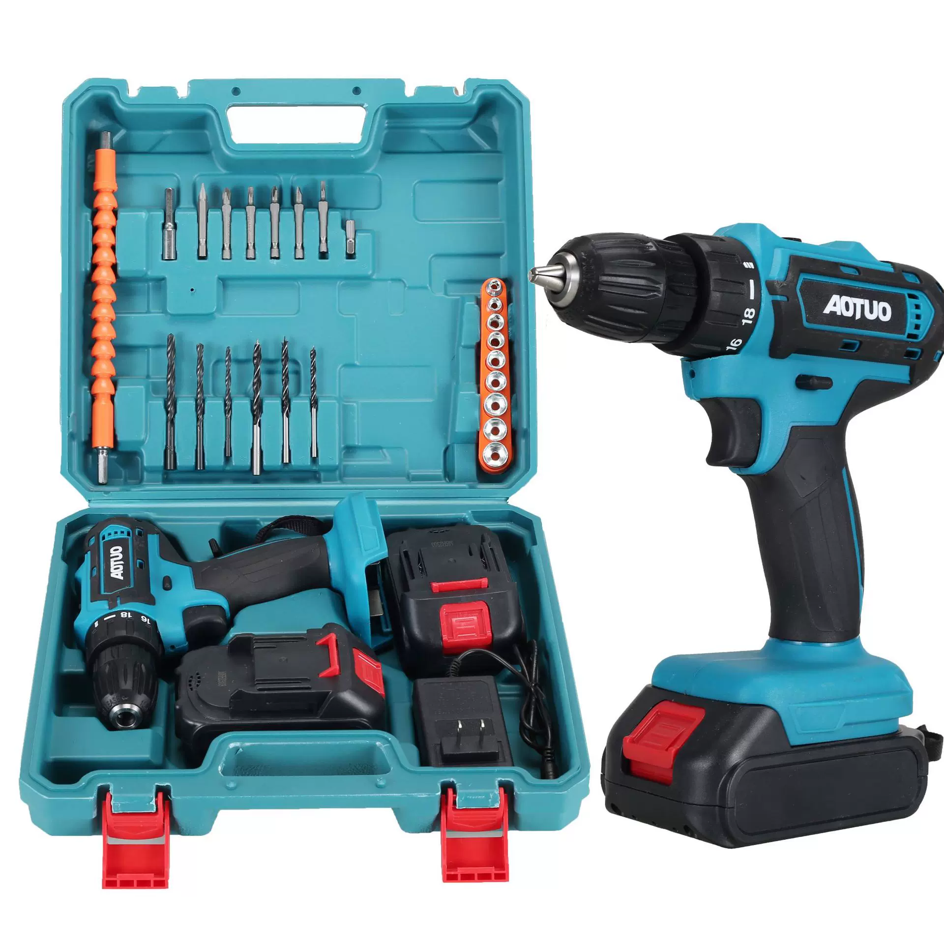 新款跨境28V充电式锂电手电钻 电动螺丝刀 家用电钻套餐 电动工具