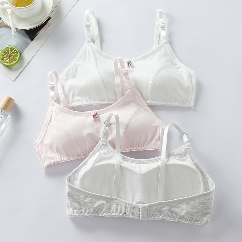Developmental Period Underwear for Female Students, High School and Junior High School Girls' Bras, No Rims, Small Bras, Thin Japanese Style Style Comfortable Cotton Tube Tops