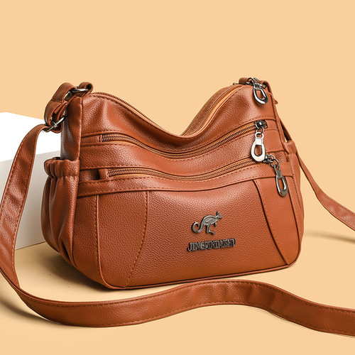 Soft Leather Mom Bag Mid-Age Women's Bag 2025 Fashion Crossbody Shoulder Bag PU Leather Women's Crossbody Bag