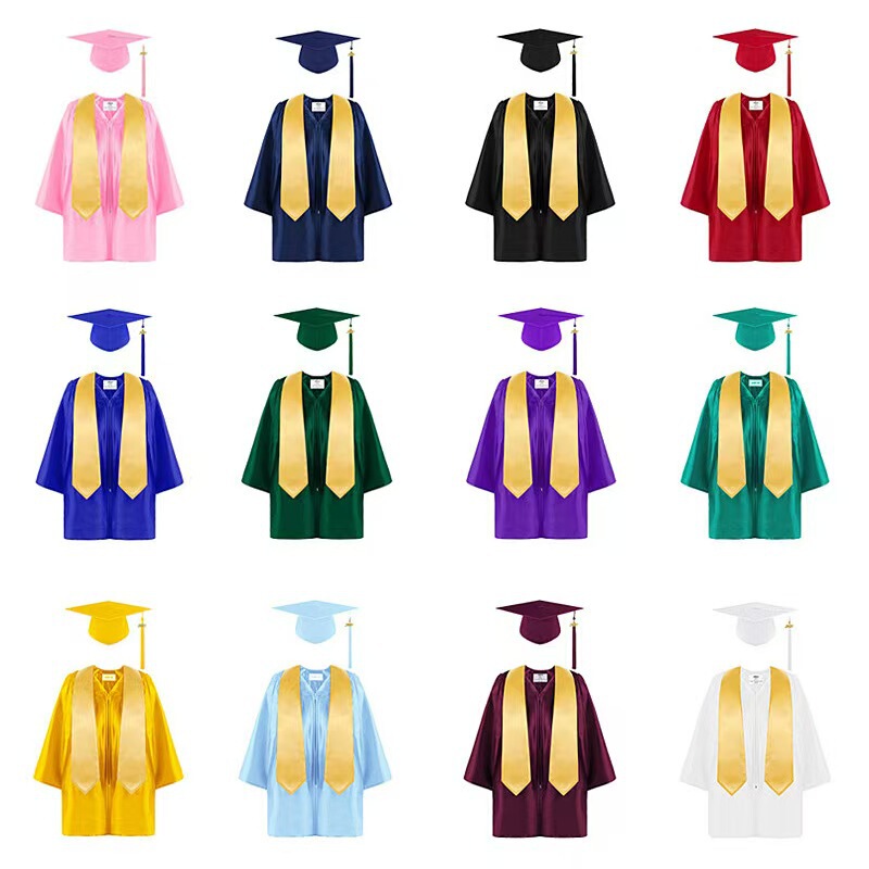 Children's Doctor's Gown Kindergarten Graduation Season Clothing Primary School Student Bachelor's Gown Doctor's Hat Photo Shoot Class Uniform Set Formal Attire Children's Doctor's Gown Kindergarten Graduation Season Clothing Primary School Student Bachelor's Gown Doctor's Hat Photo Shoot Class Uniform Set Formal Attire