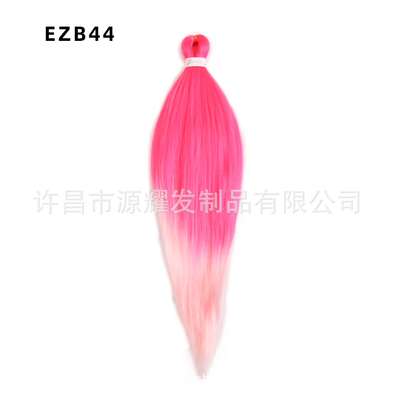 Peluca EZ cabello esponjoso y suave de fibra química trenza grande 26 pulgadas 90g pvc bicolor retardante de llama seda de baja temperatura trenza grande