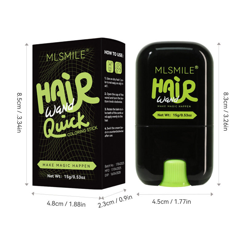 MLSMILE 越境ヘアスタイリングスティックで白髪をカバー、長持ちする使い捨てナチュラル3色ポータブル無害染毛ペン|undefined