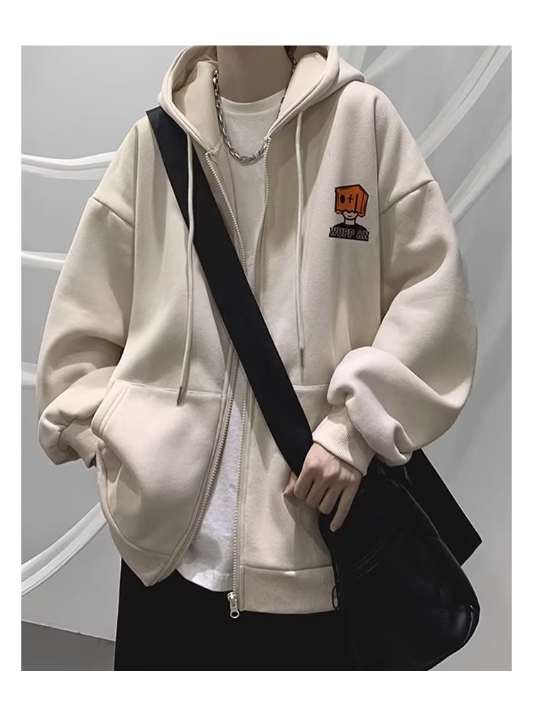 1 Cardigan Felpa Inverno 2023 Nuova Giacca Primaverile Uomo Felpa con Cappuccio in Pile Cappotto Autunnale_voghion.com