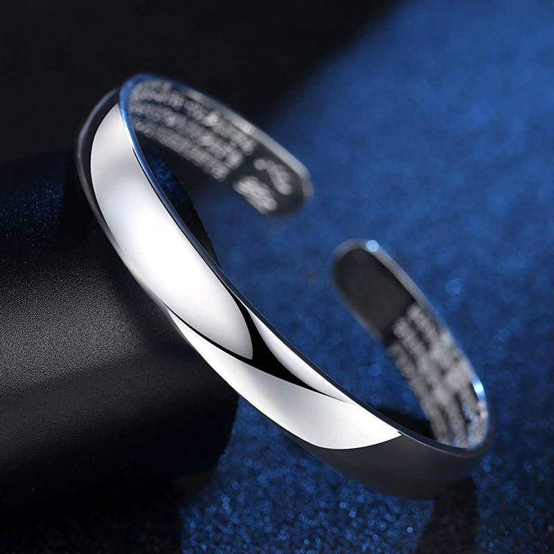 Retro silver glossy silver bracelet, fashionable jewelry, accessory, Japanese and Korean