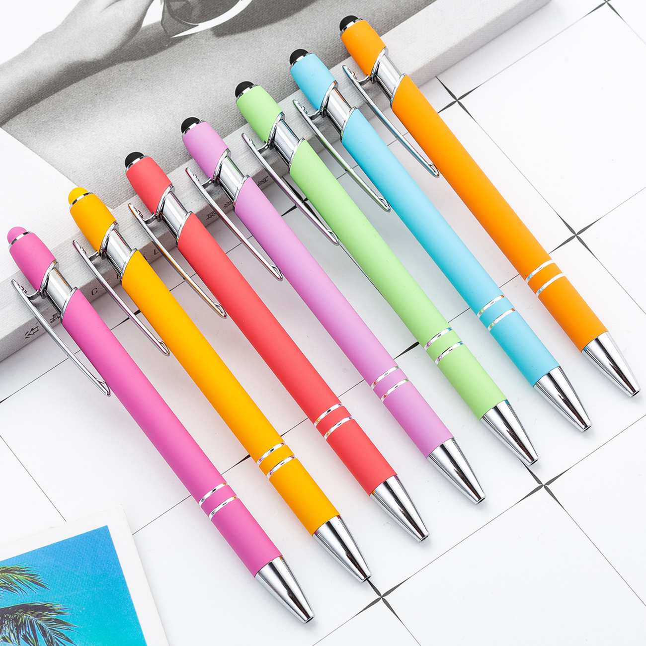 Aluminum pen press metal pen aluminum tube pen black blue ballpoint pen advertising hotel printing gift pen