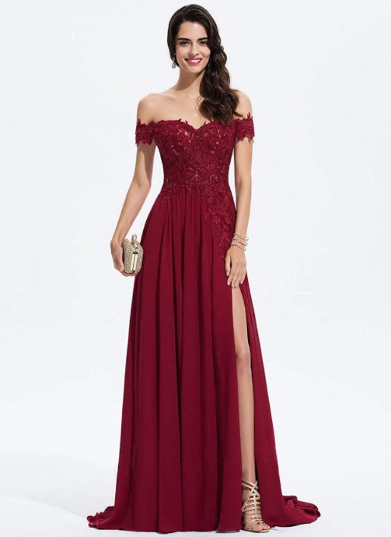 Comercio exterior europeo y americano Amazon vestido de noche 2022 Otoño e Invierno fuera del hombro damas banquete vestido de fiesta