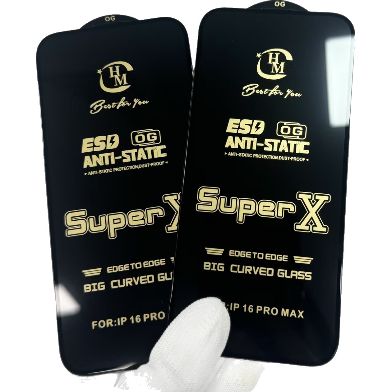 Super X para Apple 16/15/14/13/12 serie película de protección templada antiestática a prueba de polvo pantalla completa