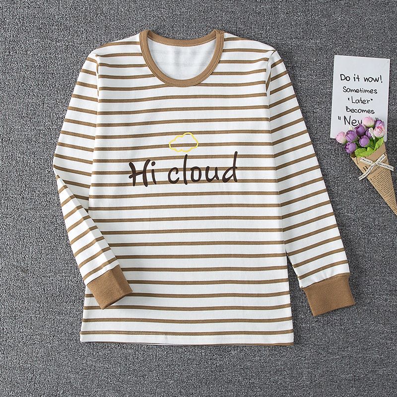 100% Cotton Kidsren's Intimates Single Top Boys and Girls Autumn Clothes Cotton Sweaters Baby Pajamas Sweaters Shirts