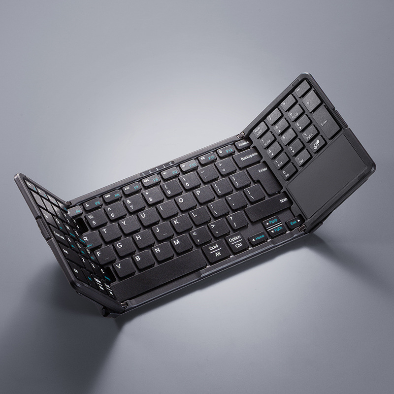 Japan's SANWA wireless Bluetooth foldable keyboard with quiet keys, touchpad, gesture control, and portable office functionality