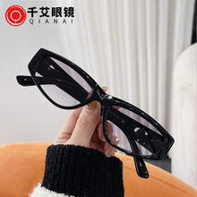 2023新款跨境个性太阳镜复古风素颜墨镜网红蹦迪女潮街拍异形眼镜