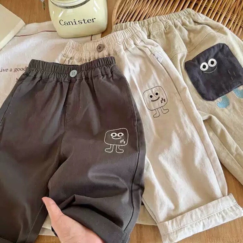 儿童裤子2025秋季新款男童卡通刺绣休闲裤宝宝洋气百搭长裤潮童装|undefined