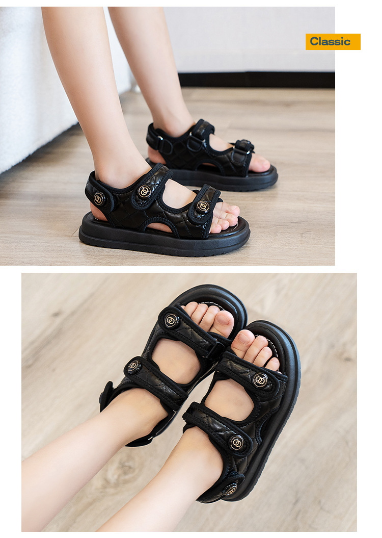 Sandali, grandi scarpe da principessa, nuove scarpe da spiaggia sportive con suola morbida e profumate per bambini e ragazze dell'estate 2024_voghion.com