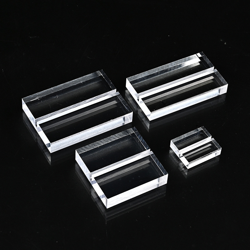 Acrylic Sign Stand Base Display Price Card Holder Calendar Business Card Custom Insertable Desktop Double-Sided