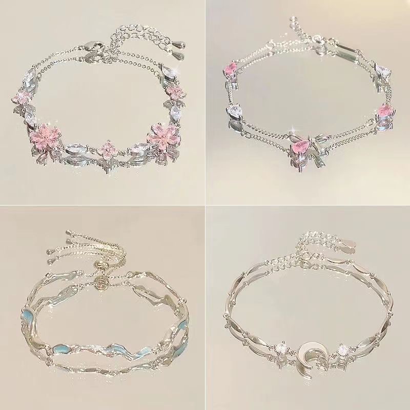 【春日限定】櫻花蝴蝶結手鍊甜美輕奢氣質高級感清冷感閨蜜手鍊女