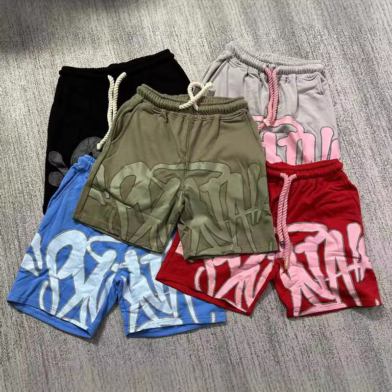Synaworld American Style Hip Hop Foam Letter Print Short Men's Summer Trendy Brand Casual Sports Shorts Trendy