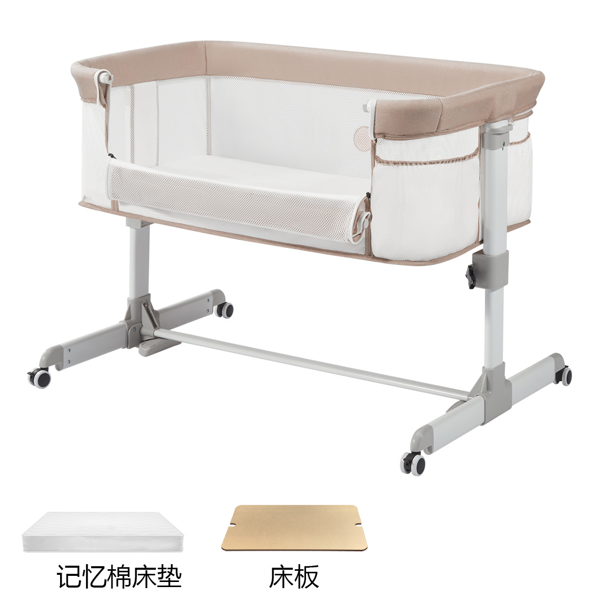 Cama de empalme para bebés, cama multifuncional BB, cama de empalme para recién nacidos, cama de cuna portátil móvil y plegable image 12