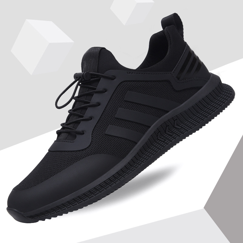 Demi-season trend breathable sneakers, casual black shoes, work shoes