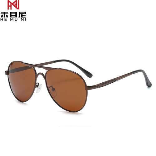Metal polarized sunglasses for men, fishing drivers, outdoor sunglasses, men's European and American sunglasses, toad glasses