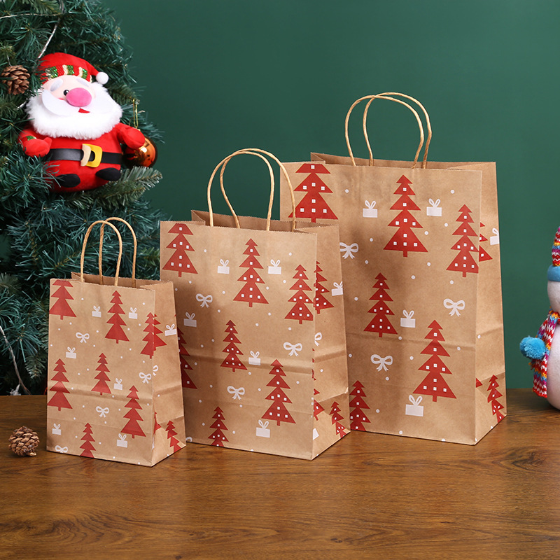 Insクリスマスキャンディー袋手提げクラフト紙袋大サイズクリスマスプレゼント手提げ袋手提げ手プレゼント包装紙袋|undefined