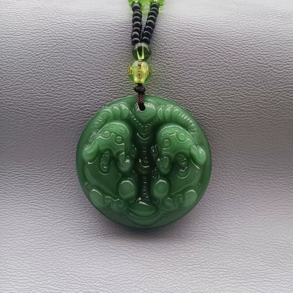[Dark Green] Double Pixiu Pendant