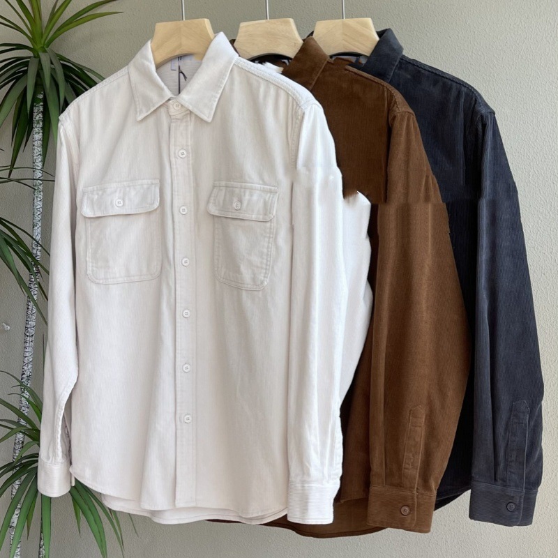 24SS Workwear corduroy camisa de manga larga chaqueta de trabajo chaqueta de mecha de lámpara