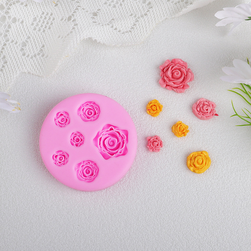 Rosas de hoja de silicona molde de cinta magnética mousse pastel de chocolate aromático decoración accesorios de goteo