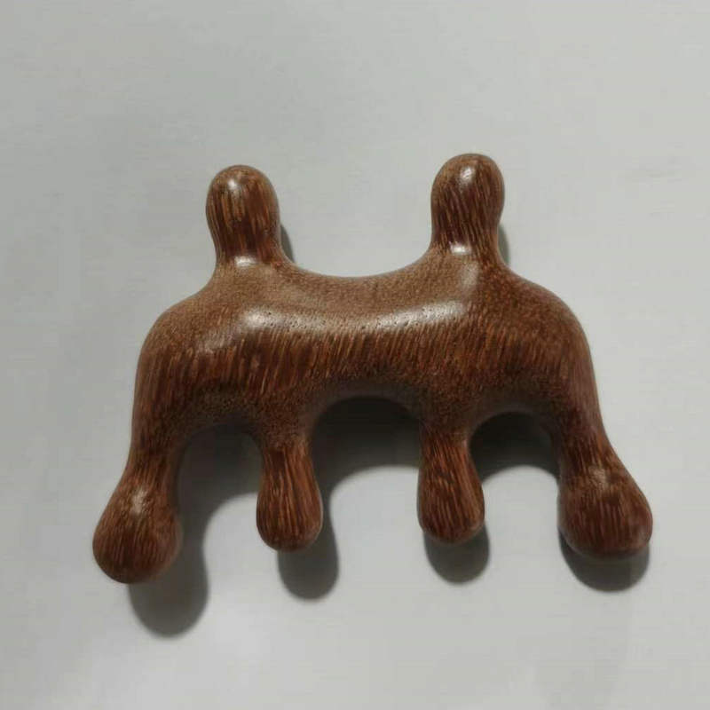 Peine de masaje multifuncional Peine de sándalo verde Peine de disco facial de ojos Peine de masaje de cuero cabelludo de cinco dientes Peine de meridiano de sándalo